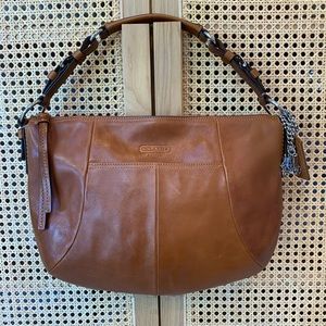 Vintage Tan Leather Coach Shoulder Bag, 80’s-90’s